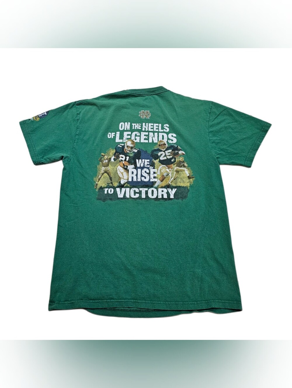 ​2013 Notre Dame Irish Football T-Shirt Green On The Heels Of Legends Men Large